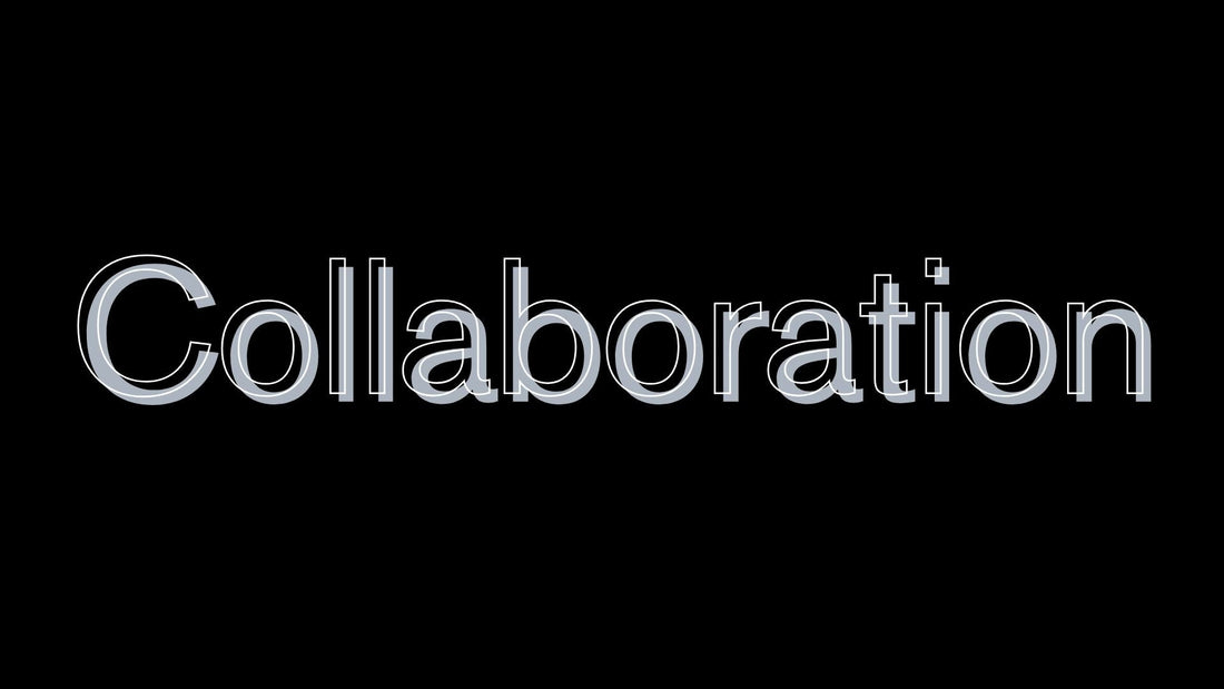 A blocking font of the word Collaboration