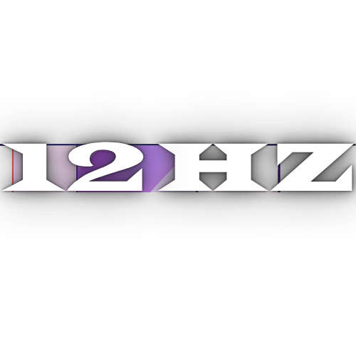 The 12hz Main Logo, with a edgy, modern font.